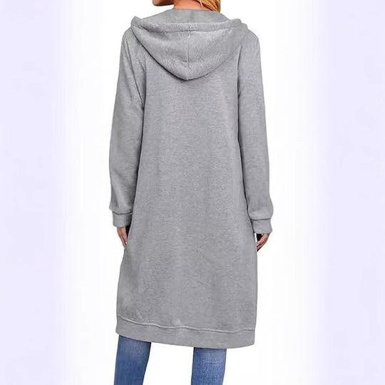 Damen Lässige Langarm Hoodie-Jacke