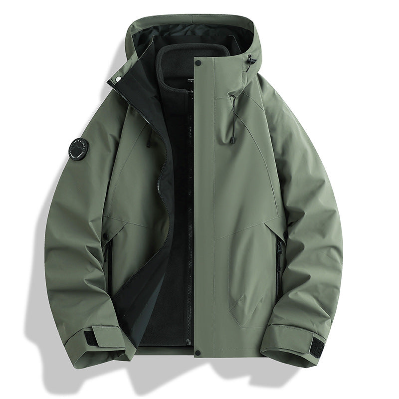 Herren wasserdichte Softshelljacke mit Kapuze und Fleece-Innenfutter Shop Nory