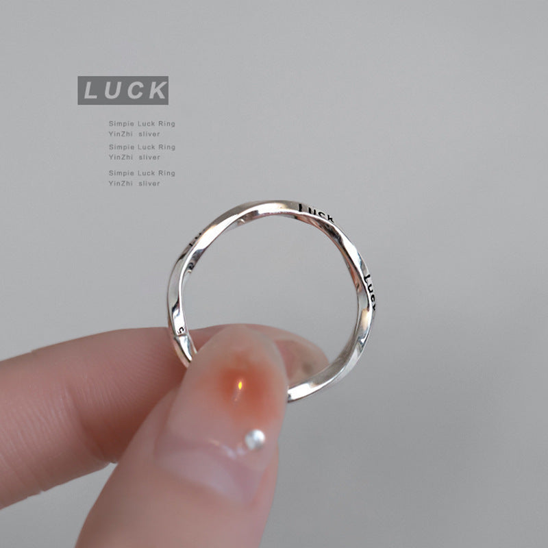 Damen schlichter Grip-Ring mit eingravierter Botschaft Shop Nory