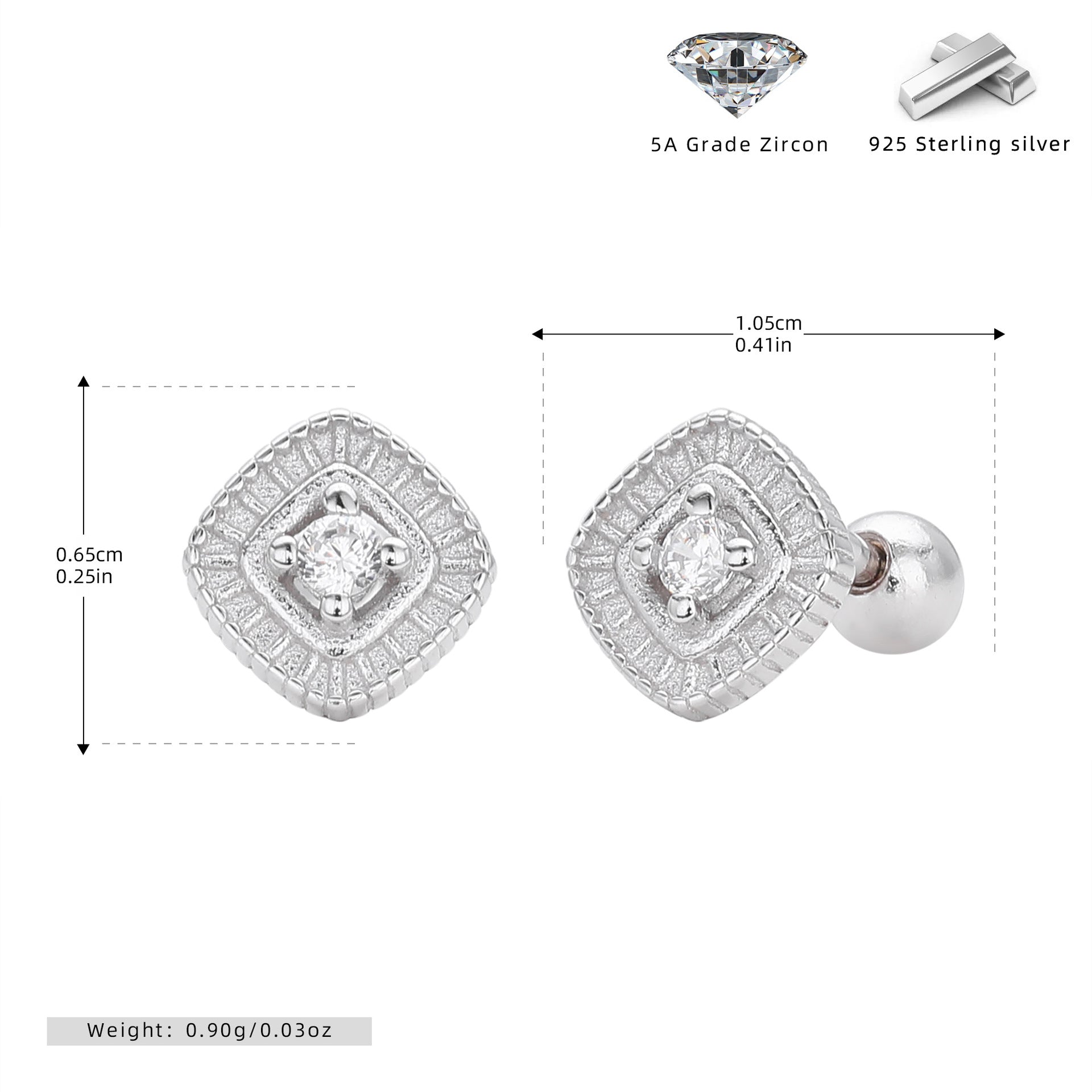 Damen Ohrstecker mit luxuriösem Zirkon und edlem Design Shop Nory