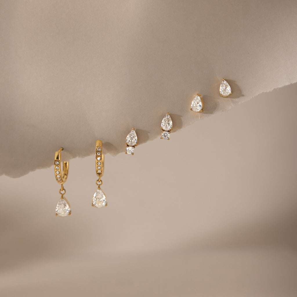 Damen Ohrhänger mit eleganten Tropfen-Design und funkelnden Zirkonia Shop Nory