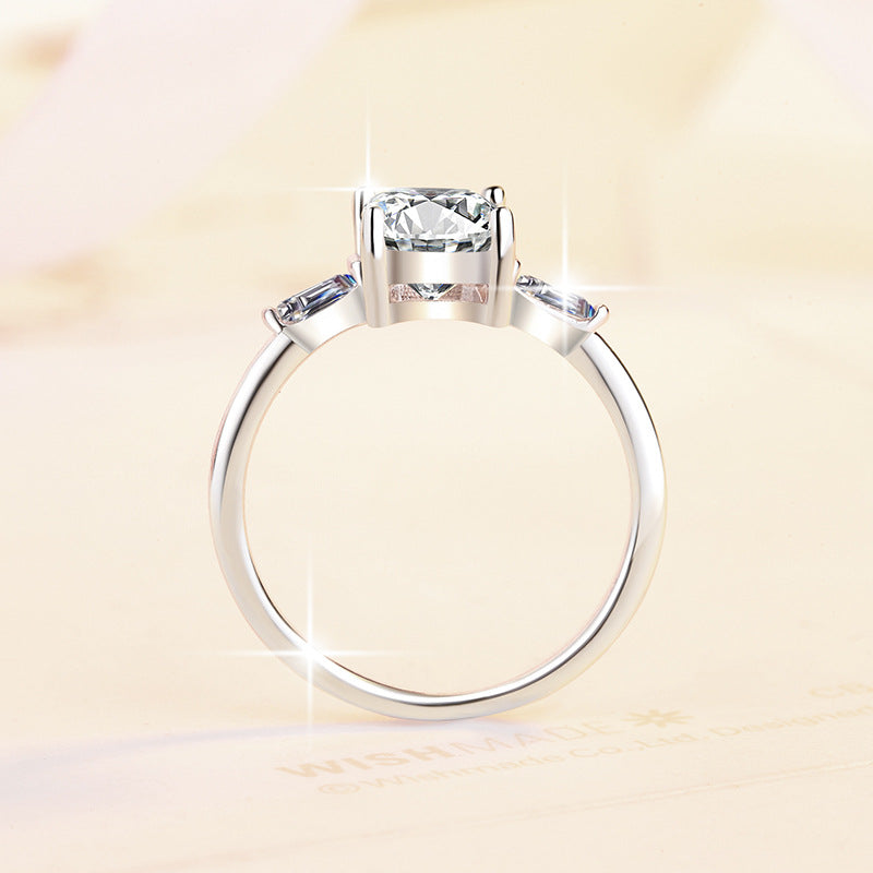 Damen Solitär-Verlobungsring mit elegantem rechteckigem Zirkonia Shop Nory