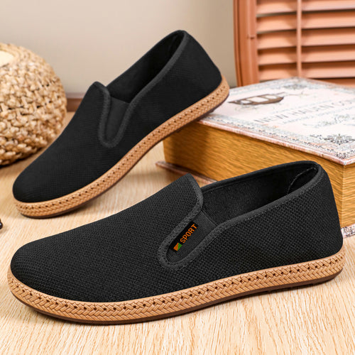 Herren nan leichter Slip-On Freizeitschuh aus atmungsaktivem Strick mit geflochtener Leichtsohle Shop Nory