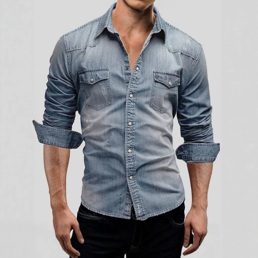 Herren Klassisches Denim Hemd