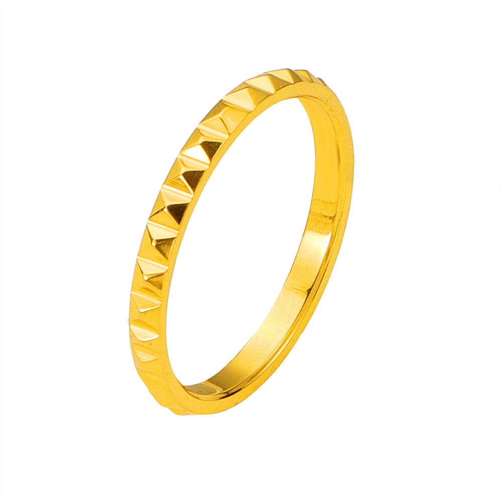 Damen modischer Ring mit gewölbtem, facettiertem Design Shop Nory