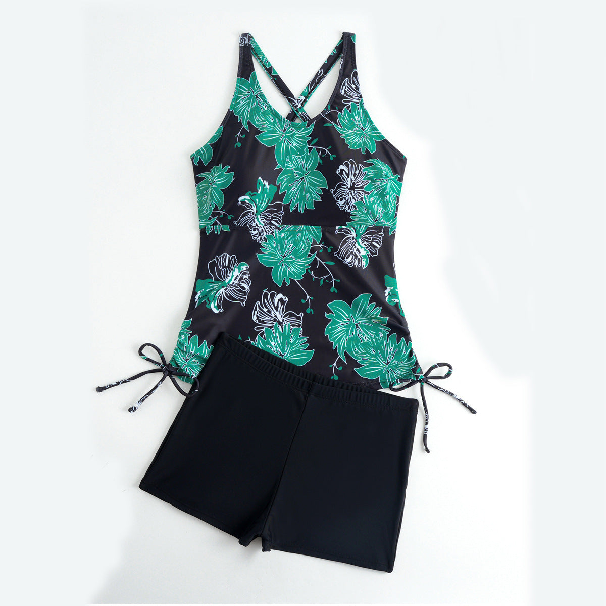Damen Tankini-Set mit floralem Oberteil und bequemen Shorts