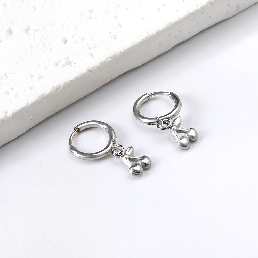 Damen Hängende Ohrstecker mit Kirschmotiven Shop Nory