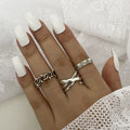 Damen Schmuckring-Set aus elegantem Silber mit künstlerischen Designs Shop Nory