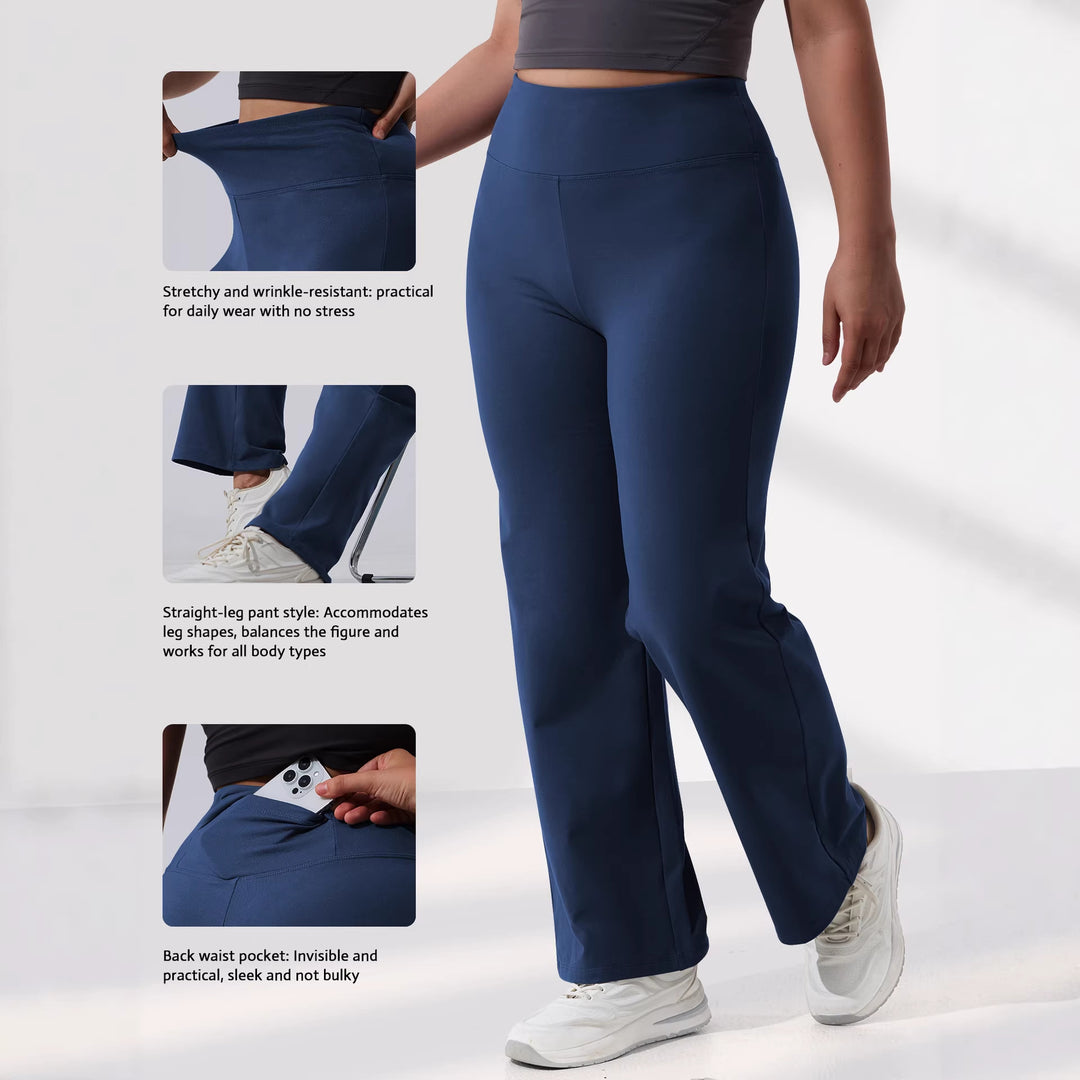 Damen High-Waist Bootcut-Yogahose mit formender Rückenpasse und weitem Bein Shopy Nory
