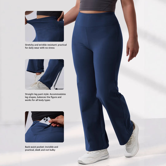 Damen High-Waist Bootcut-Yogahose mit formender Rückenpasse und weitem Bein Shopy Nory