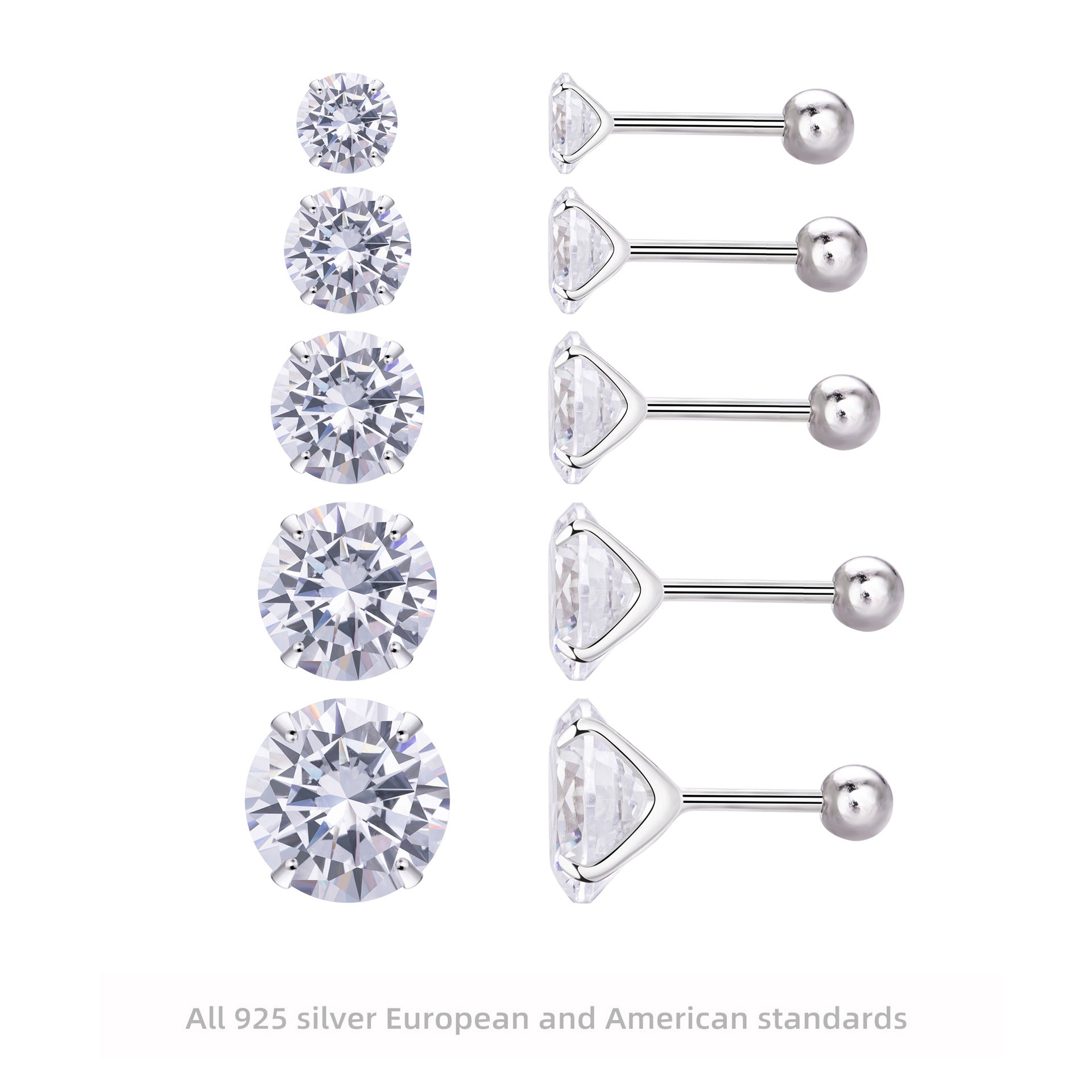 Damen Piercing mit funkelndem Moissanit und hochwertigem 925 Sterling Silber Shop Nory