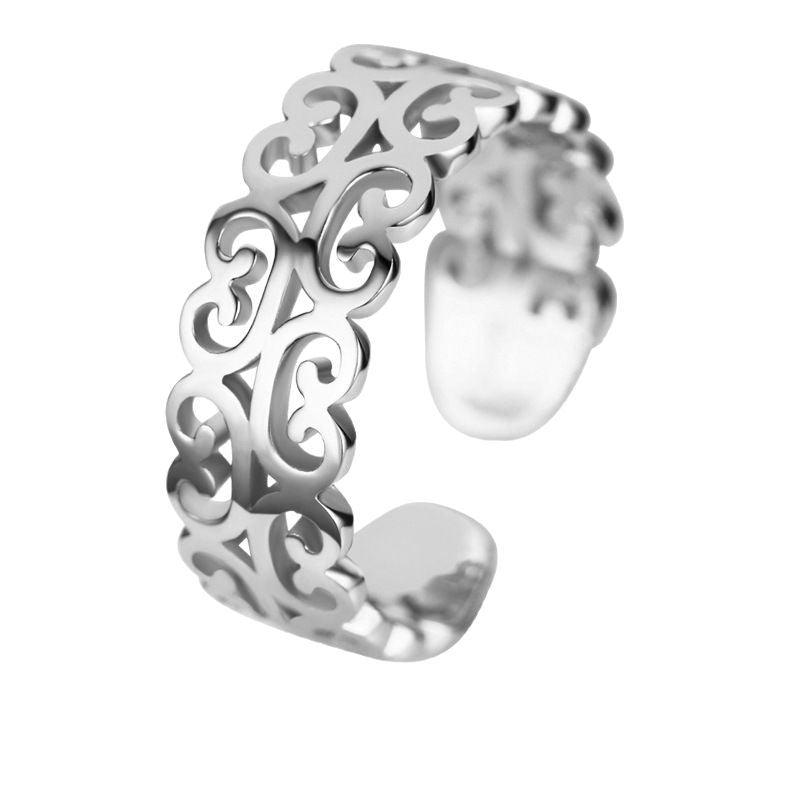 Damen Offener Ring mit kunstvollem Wellenmuster Shop Nory