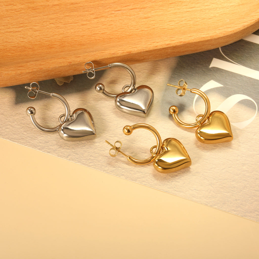 Damen Ohrhänger mit herzförmigem Design Shop Nory