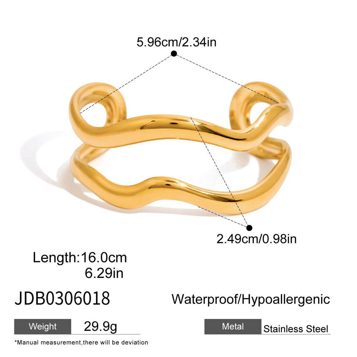 Damen Hypoallergener und wasserdichter Ring aus Edelstahl Shop Nory