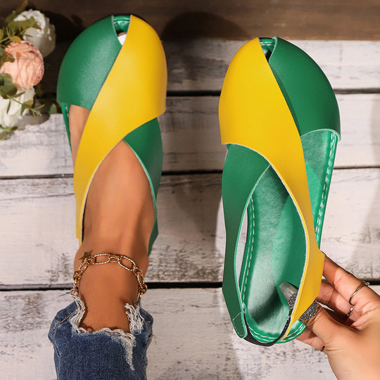 Damen Sling-Sandalen mit geschwungenem Design und bequemem Zehenbereich