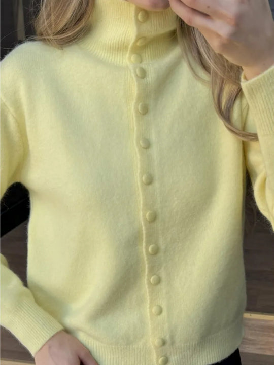 Damen Eleganter Pullover mit Knopfleiste Shop Nory