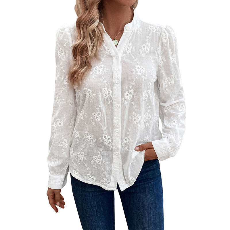 Damen Bluse mit feiner Stickerei