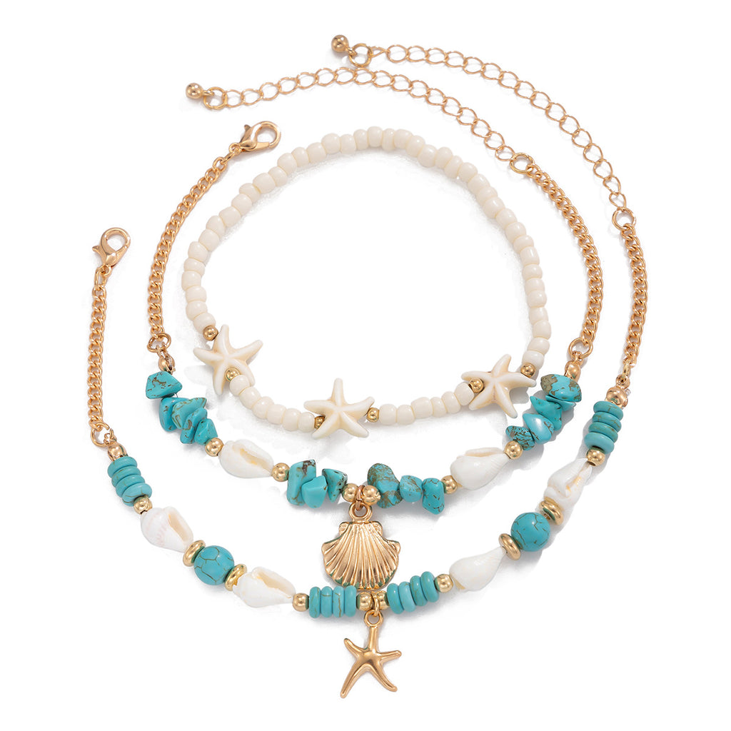 Damen Sommerliche Muschel Halsketten Set Shop Nory