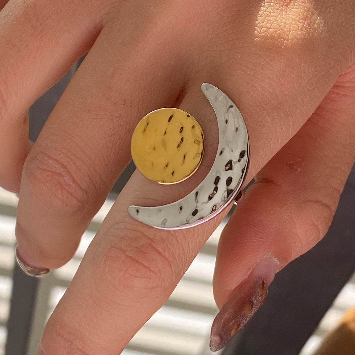 Damenring mit Mond- und Sonnenmotiv Shop Nory
