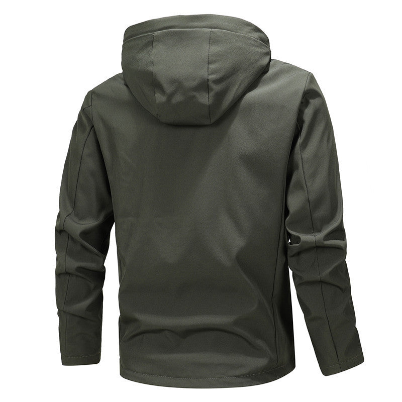 Herren Leichte Softshell-Hoodiejacke mit Kapuze, wind- und wasserabweisender Shell und verdecktem Reißverschluss Shop Nory