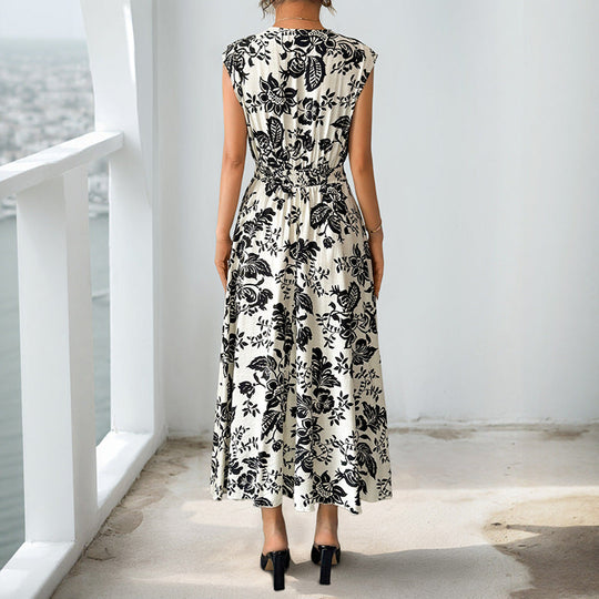 Damen Fließendes Midikleid mit V-Ausschnitt, geraffter Taille und Jacquard‑Struktur Shop Nory