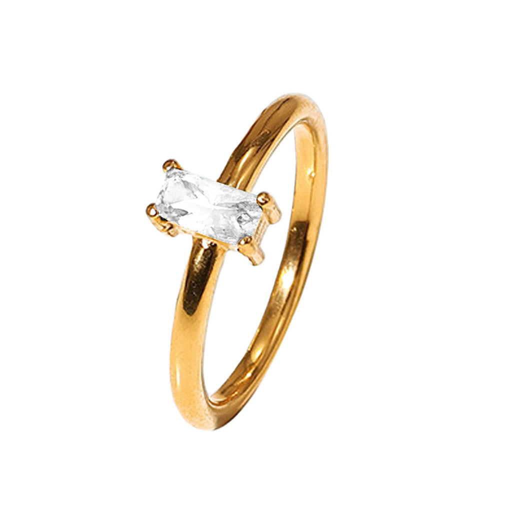 Damen eleganter Ring mit aquamarinfarbener Steinfassung Shop Nory