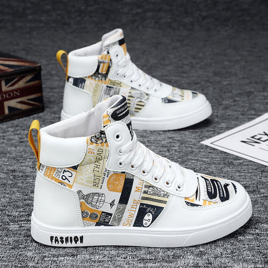 Herren Modische High-Top Sneakers mit einzigartigem Grafikdesign