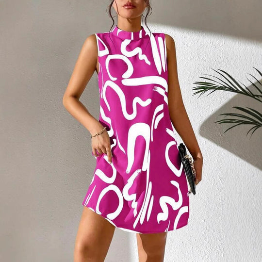 Damen Minimalistisches Cocktailkleid mit modernem grafischen Muster
