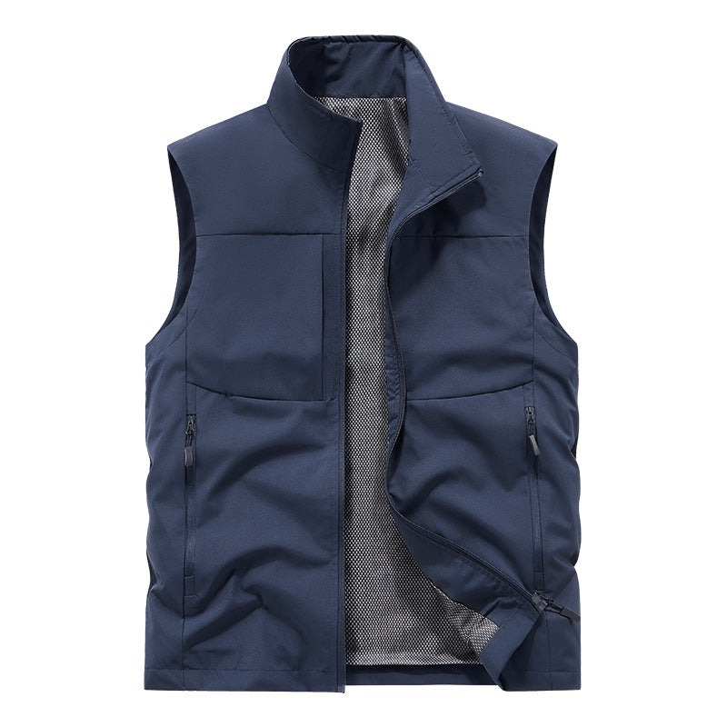 Herren Leichte technische Outdoor‑Weste mit Stehkragen, Netzfutter und Reißverschlusstaschen Shop Nory