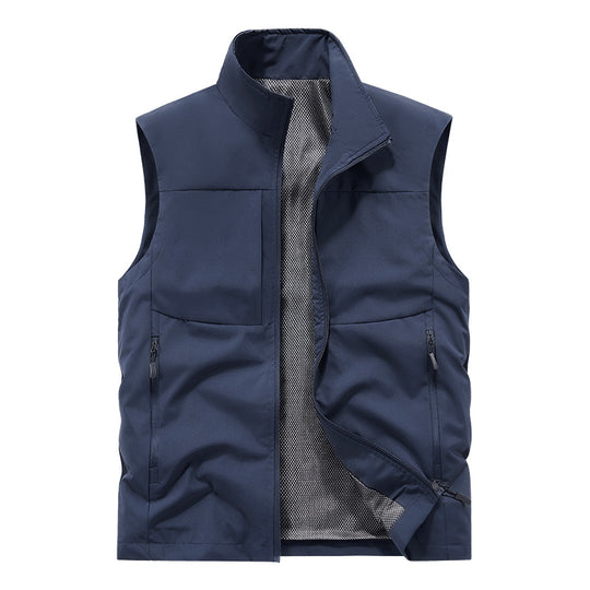 Herren Leichte technische Outdoor‑Weste mit Stehkragen, Netzfutter und Reißverschlusstaschen Shop Nory