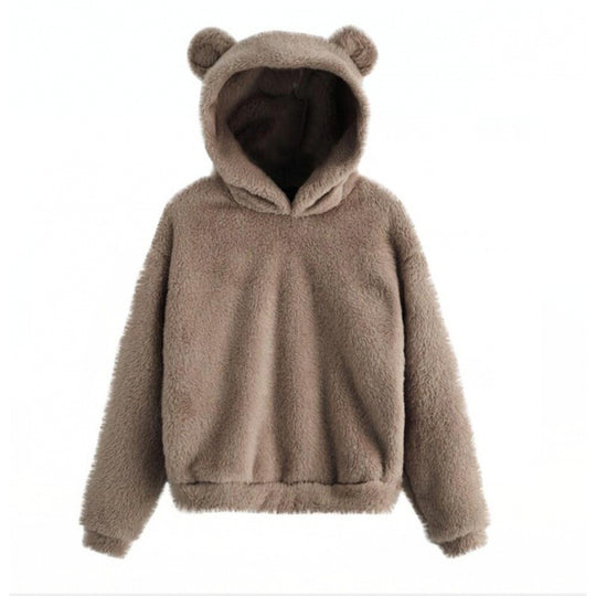 Damen Kuscheliger Teddy-Fleece-Hoodie mit Bärenohren und Oversize-Passform Shop Nory