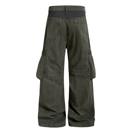 Damen Weite High‑Waist Cargo‑Culotte mit großen Beuteltaschen und Karobündchen Shop Nory