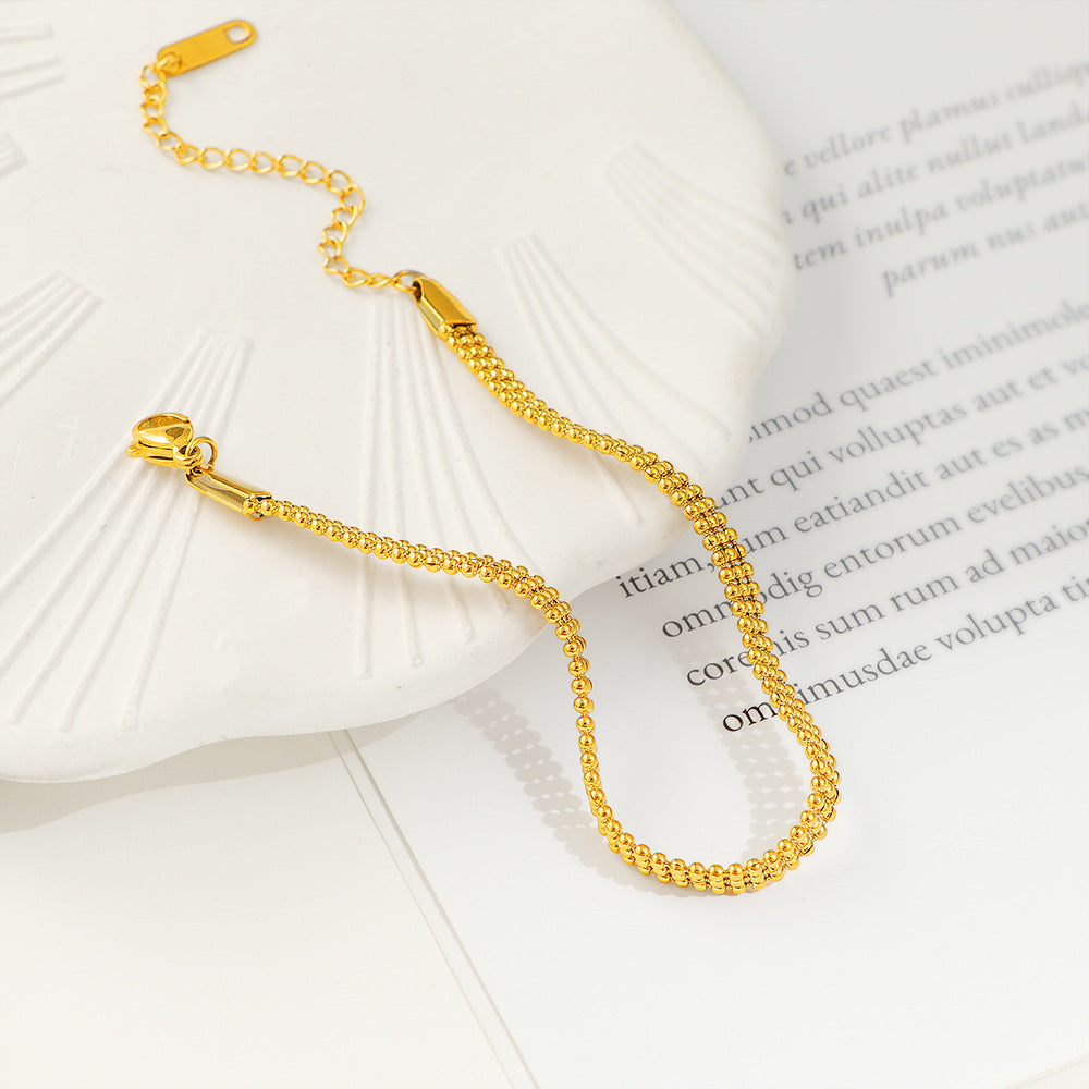 Damen Gold Texturierte Kettenarmband Shop Nory