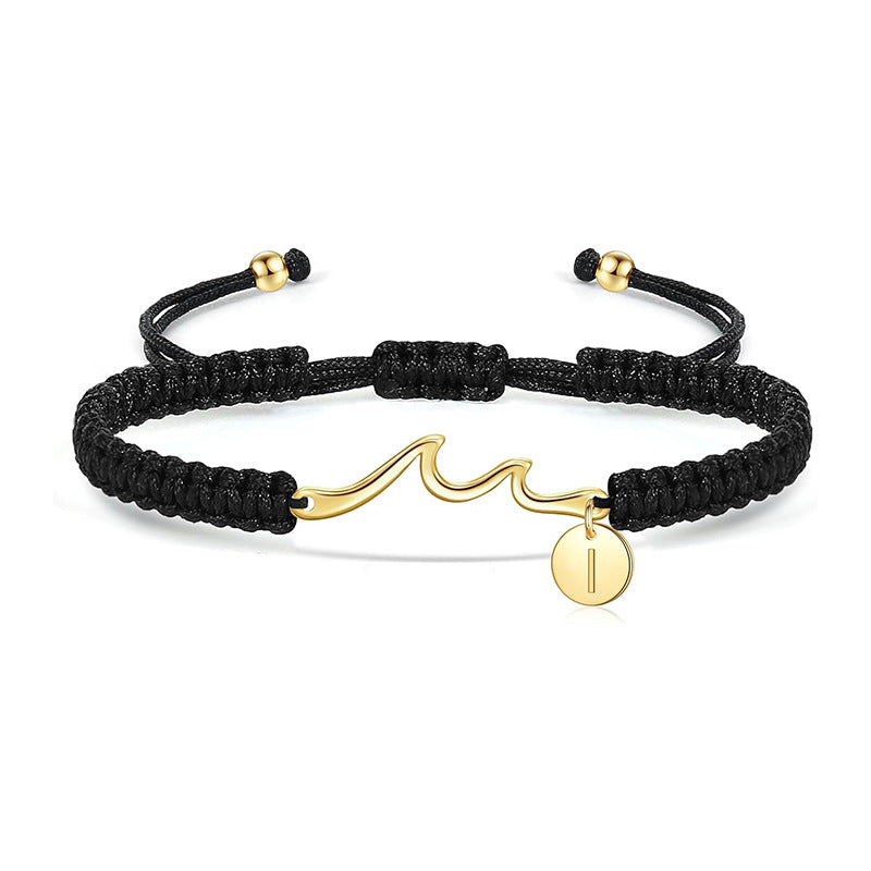 Damen Armband mit elegantem Wellen-Design und personalisierbarem Anhänger Shop Nory