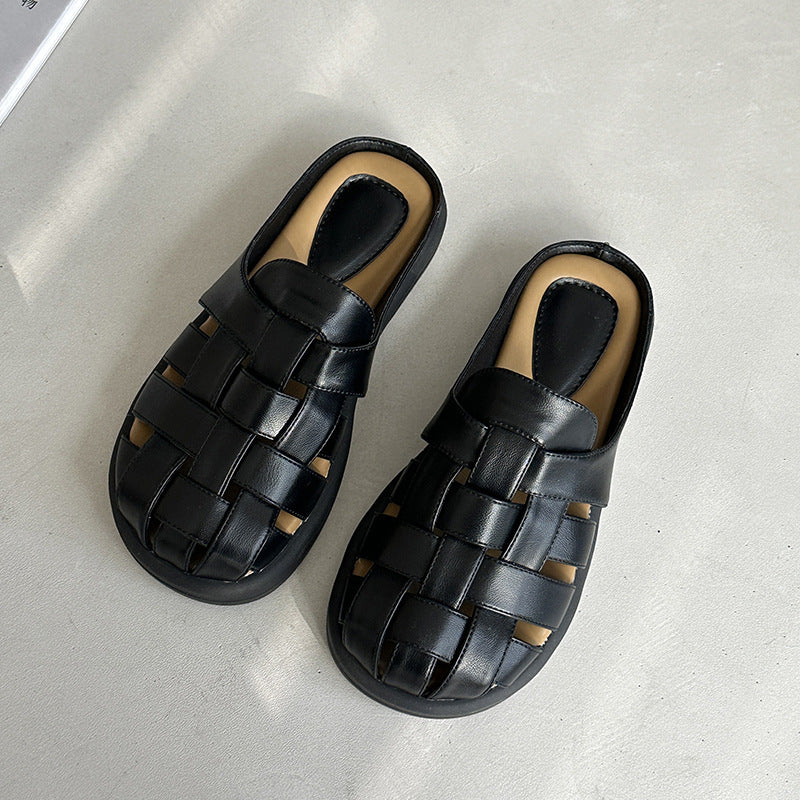 Damen Komfortable geflochtene Sandalen mit bequemer Fußbettgestaltung
