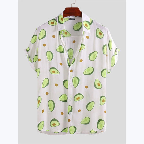 Herren Kurzarmhemd mit frischem Avocado-Muster