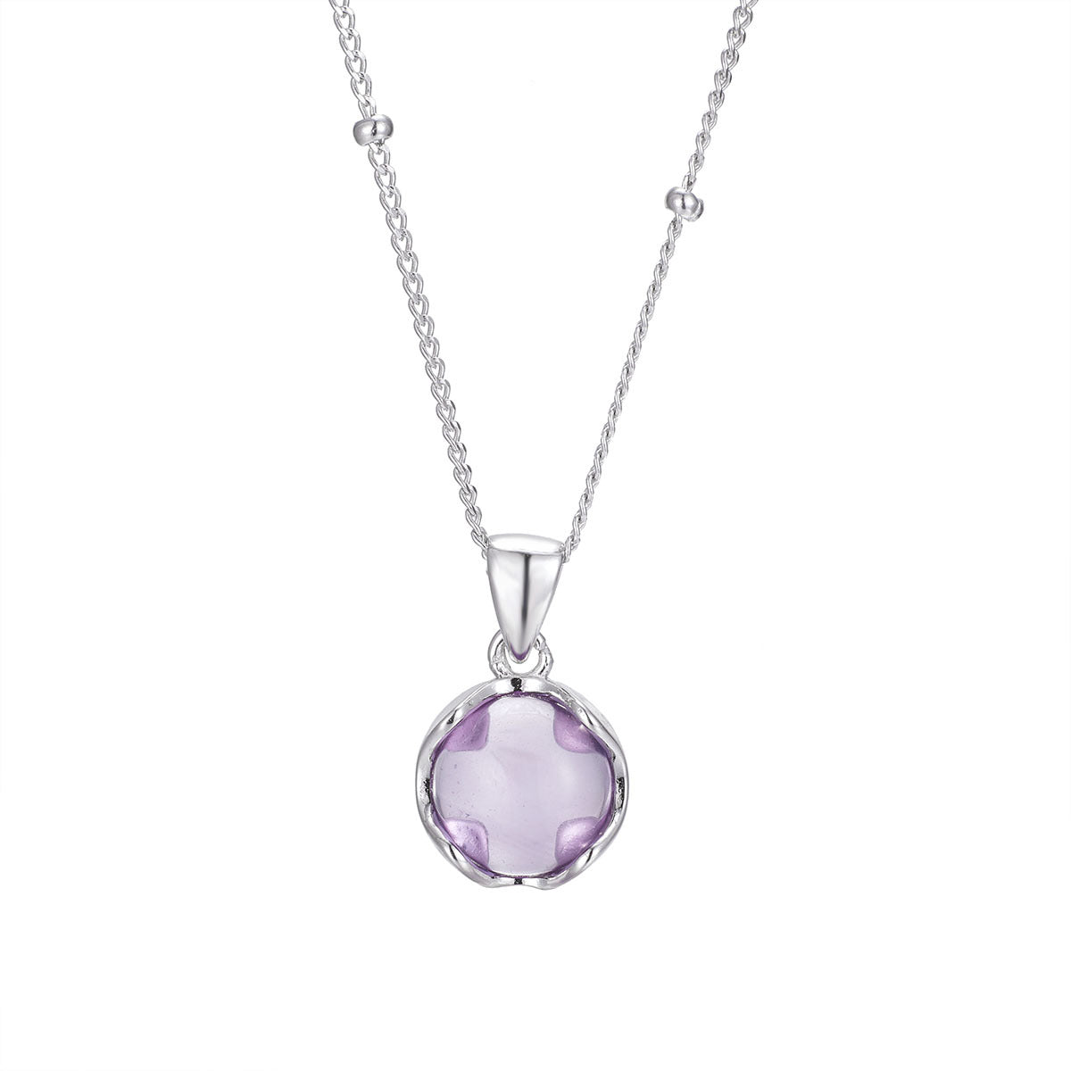 Damen Halskette mit elegantem Anhänger aus hochwertigem Amethyst und feiner Gliederkette Shop Nory