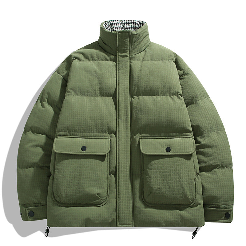 Unisex Wattierte Steppjacke mit großen Pattentaschen, Stehkragen und Ripstop-Struktur Shop Nory