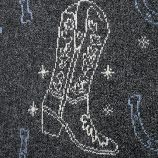 Damen Strickcardigan mit Pferde- und Hufeisen-Jacquard sowie dekorativen Stiefelknöpfen Shop Nory