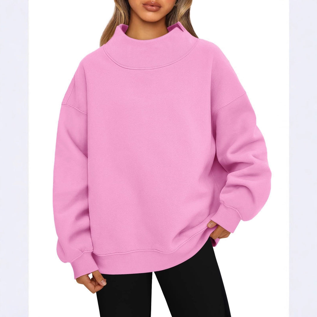 Damen Oversized-Sweatshirt mit hohem Stehkragen und überschnittener Schulter Shop Nory
