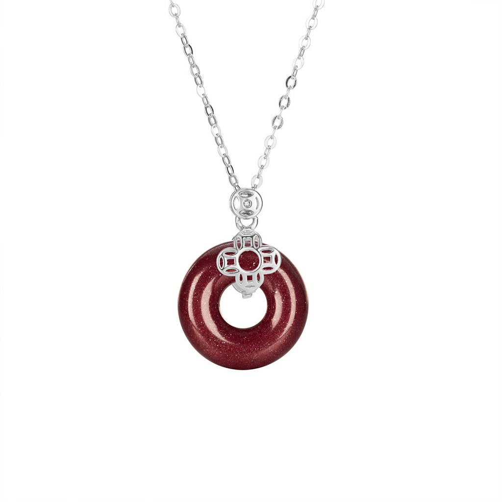 Damen Halskette mit kunstvollem Goldanhänger und elegantem Donut-Design Shop Nory