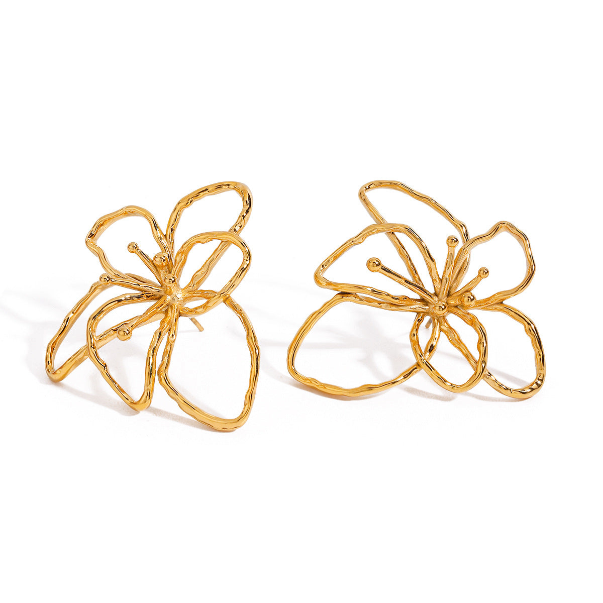 Damen elegante und filigrane Blumenohrringe aus hypoallergenem Edelstahl Shop Nory