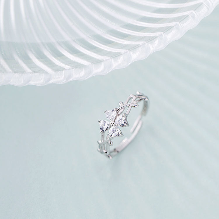 Damen eleganter Ring im filigranen Pflanzenmotiv Shop Nory