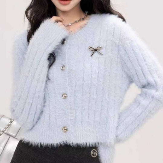 Damen Eleganter kurzer Cardigan mit Knöpfen Shop Nory