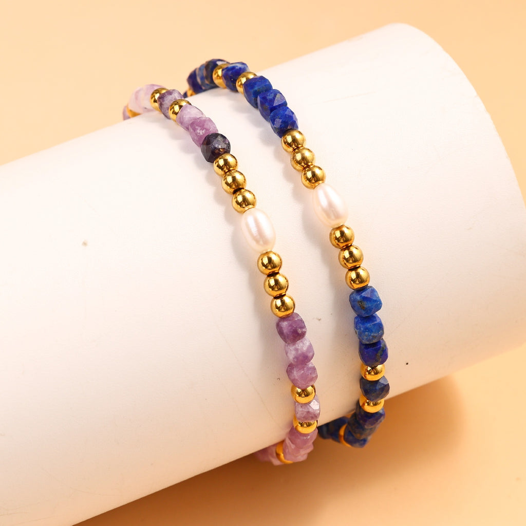Damenarmband mit Lapislazuli und Perle Shop Nory