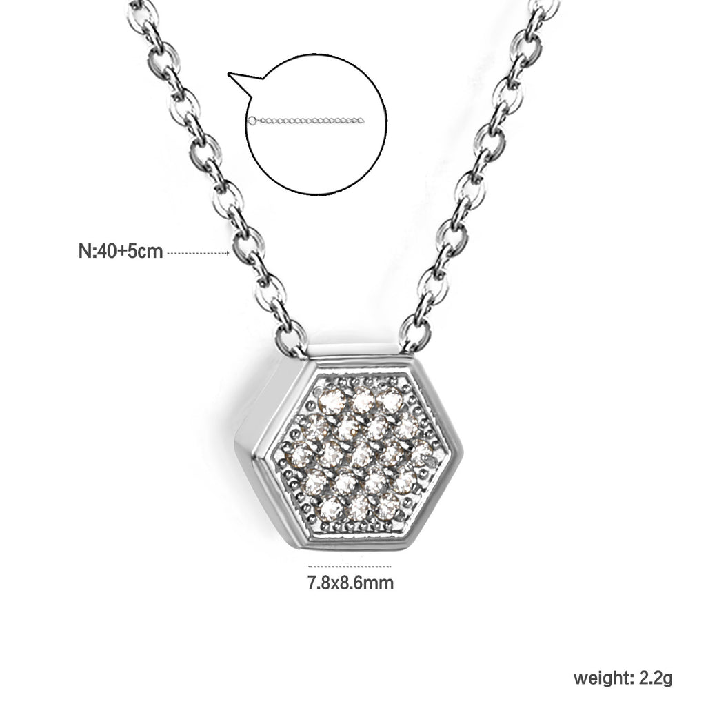 Damen elegante Halskette mit funkelndem Zirkonia-Anhänger Shop Nory