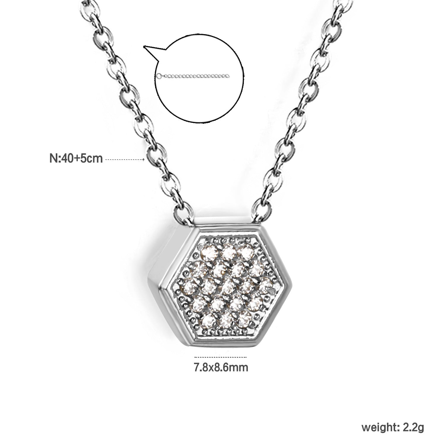 Damen elegante Halskette mit funkelndem Zirkonia-Anhänger Shop Nory