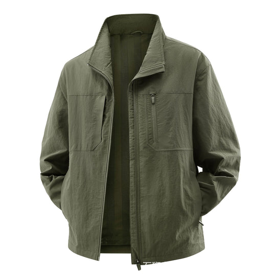 Herren Leichte Field-Utility-Jacke mit Mesh‑Futter, Stehkragen und Reißverschlusstaschen Shop Nory