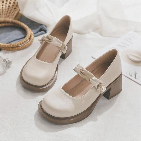 Damen Elegante Plateau-Pumps mit Schleifen-Detail Shopnory