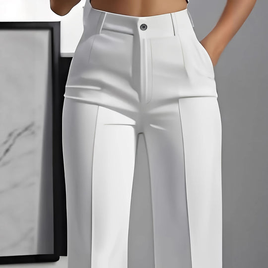 Damen Hochtaillierte Bundfalten‑Hose mit weitem Bein und Bügelfalte Shop Nory